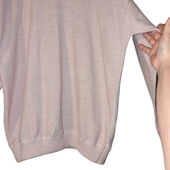 NWOT Free People Pullover Crew Neck Pink Oversized RibbedKnit Sweater Sweatshirt - Picture 6 of 7